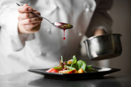 Chef preparing gourmet food